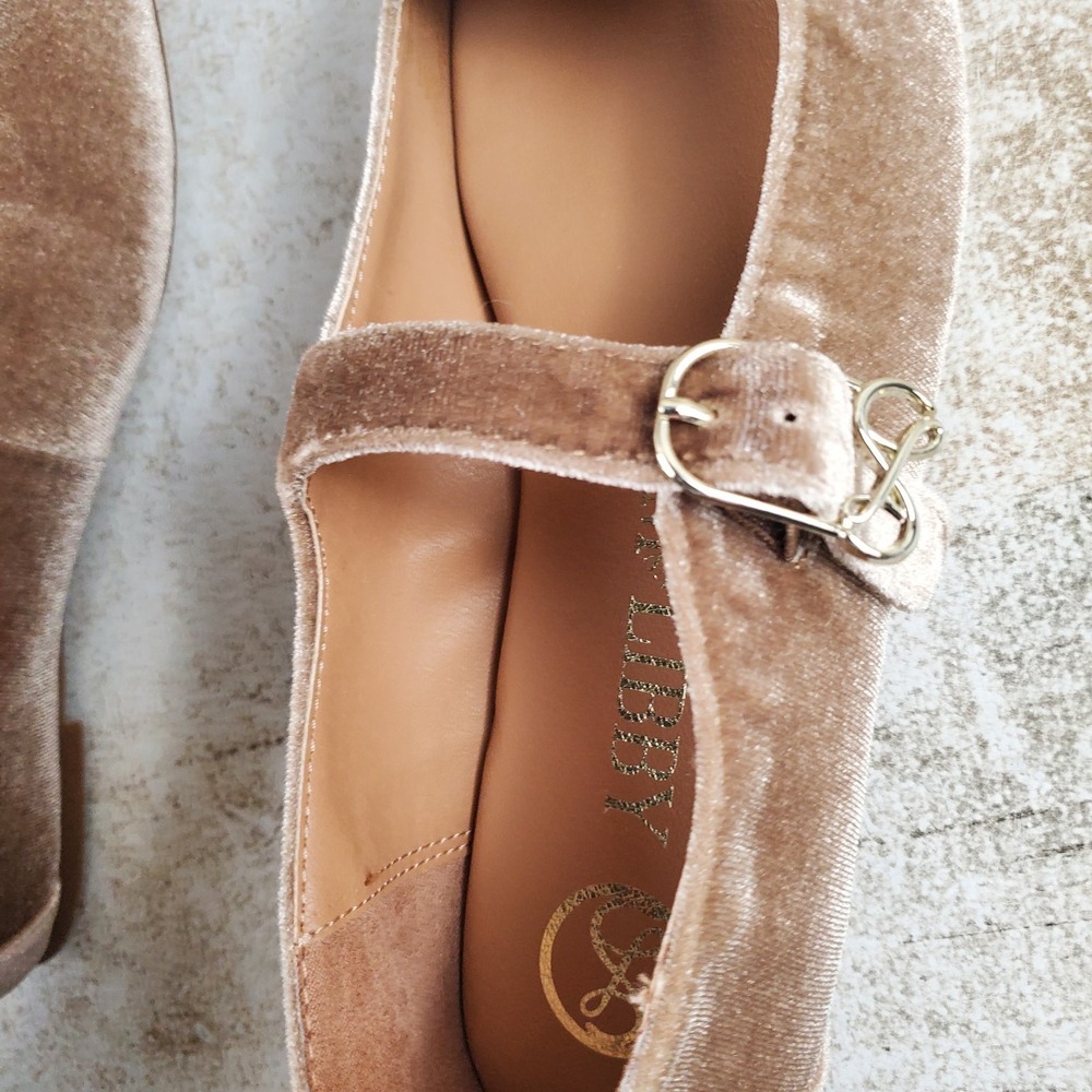 SAM & LIBBY Fredi Womens Mary Jane Flats Sz 7 Spiced Carmel Brown Velvet Buckle - Picture 10 of 12